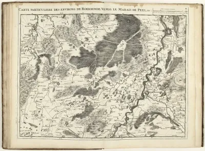 Kaart van de omgeving van Roermond en Venlo, 1709