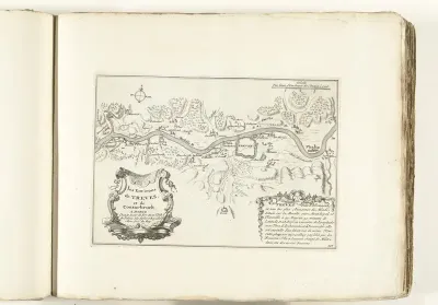 Kaart van de omgeving van Trier, ca. 1702