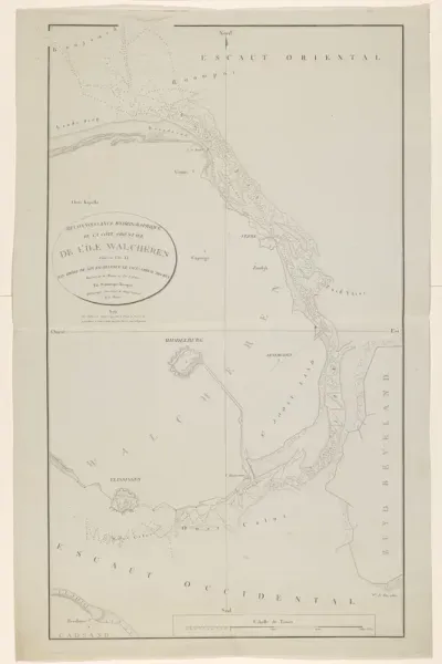 Kaart van de oostkust van Walcheren