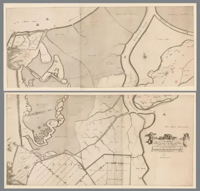 Kaart van de polder het Koegras, bestaande uit twee delen