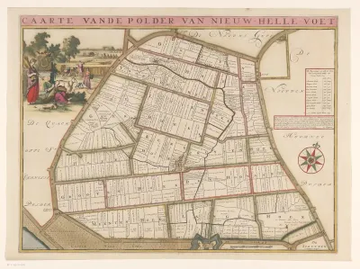 Kaart van de polder Nieuw-Helvoet