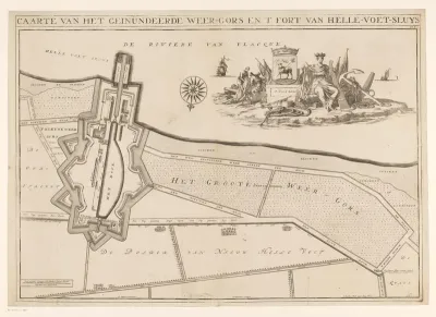 Kaart van de polder 't Weergors en Hellevoetsluis