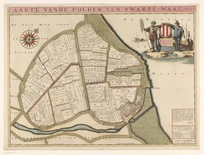 Kaart van de polder Zwartewaal
