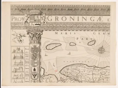 Kaart van de provincie Groningen (deel linksboven)