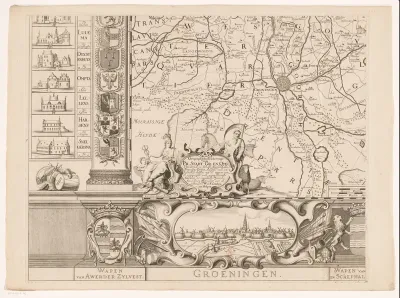 Kaart van de provincie Groningen (deel linksonder)