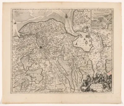 Kaart van de provincie Groningen en een deel van Drenthe