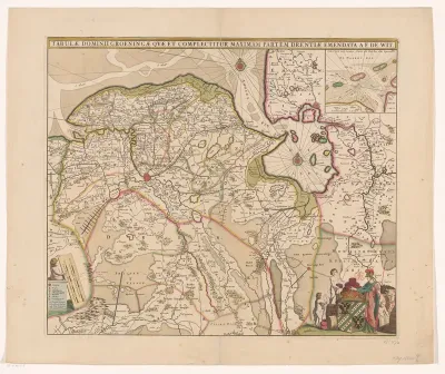 Kaart van de provincie Groningen en een deel van Drenthe