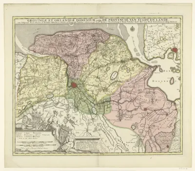 Kaart van de provincie Groningen