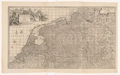 Kaart van de Republiek der Zeven Verenigde Nederlanden en een deel van het Heilige Roomse Rijk