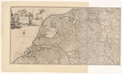 Kaart van de Republiek der Zeven Verenigde Nederlanden en een deel van het Heilige Roomse Rijk