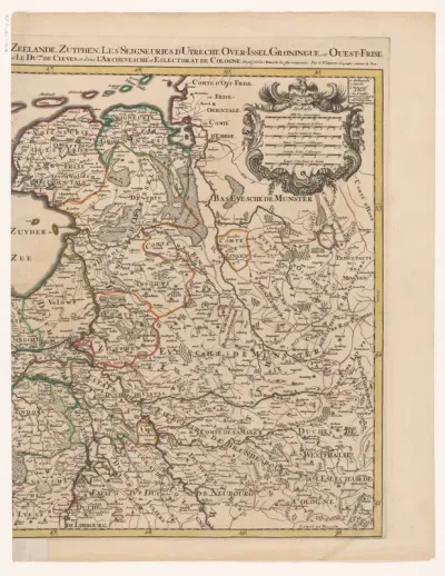 Kaart van de Republiek der Zeven Verenigde Nederlanden en omliggende gebieden (rechterdeel)