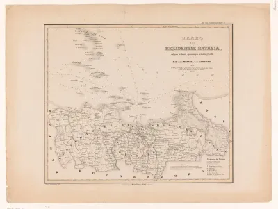 Kaart van de residentie Batavia op Java