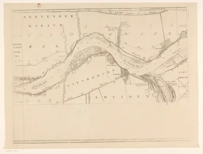 Kaart van de rivier de Lek (vijfde deel)