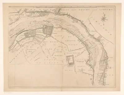 Kaart van de rivier de Lek (zevende deel)