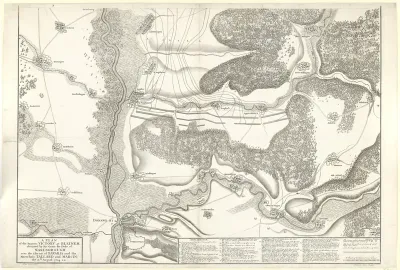Kaart van de Slag bij Höchstädt (onderste helft), 1704
