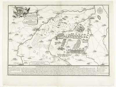Kaart van de slag bij Landen, 1693