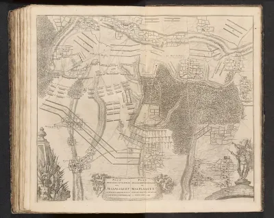 Kaart van de slag bij Malplaquet, 1709