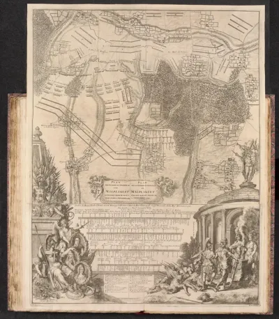 Kaart van de slag bij Malplaquet, 1709