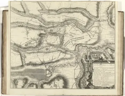 Kaart van de slag bij Oudenaarde, 1708