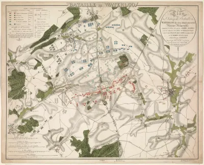 Kaart van de Slag bij Waterloo, 1815