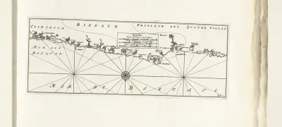 Kaart van de Spaanse noordkust tussen Bilbao en San Sebastián, ca. 1702