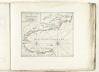 Kaart van de Spaanse zuidkust bij Gibraltar, ca. 1702