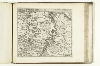 Kaart van de streek tussen Mannheim en Landau, 1726