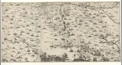 Kaart van de strijd in het hertogdom Gulik, 1614