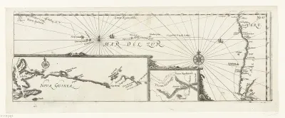 Kaart van de tocht van Jacob le Maire om Kaap Hoorn, 1616
