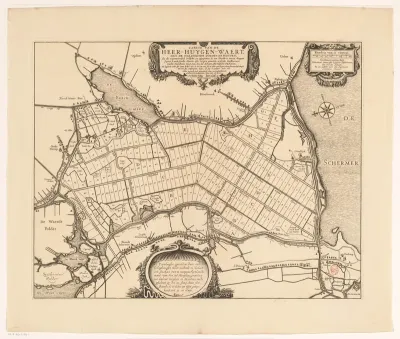 Kaart van de verlote kavels in de Heerhugowaard, 1631