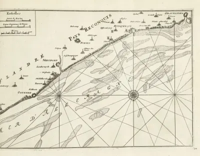 Kaart van de Vlaamse kust, 1726
