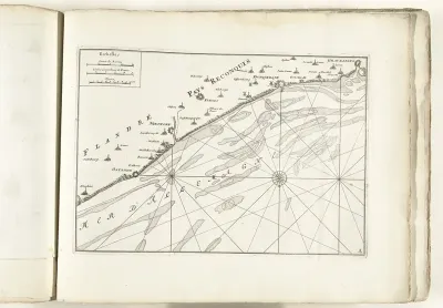 Kaart van de Vlaamse kust, ca. 1702