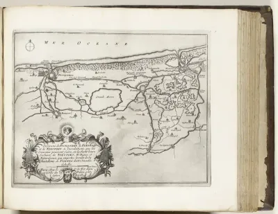 Kaart van de Vlaamse kust tussen Duinkerke en Nieuwpoort, ca. 1693-1696