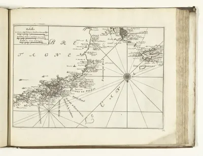 Kaart van de westkust van Bretagne, 1726