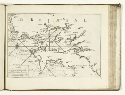 Kaart van de westkust van Bretagne bij Brest, 1726