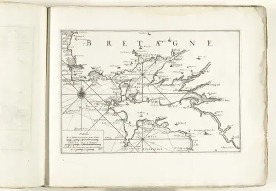Kaart van de westkust van Bretagne bij Brest, ca. 1702