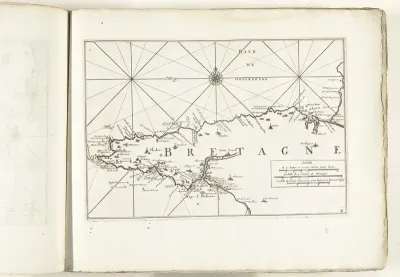 Kaart van de westkust van Bretagne, ca. 1702