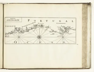 Kaart van de westkust van Portugal, 1726