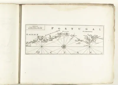Kaart van de westkust van Portugal, ca. 1702