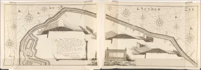 Kaart van de zeedijk ten oosten van Muiden, 1737, bestaande uit twee delen