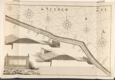 Kaart van de zeedijk ten oosten van Muiden, 1737 (rechterdeel)