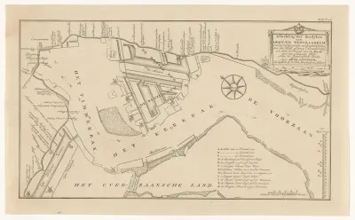 Kaart van de zeedijken te Zaandam na de vloed van 15 november 1775