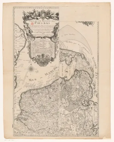 Kaart van de Zeventien Provinciën (blad links en blad rechtsboven)