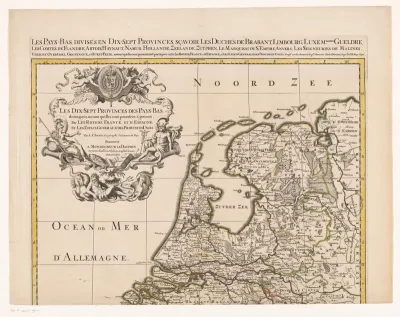 Kaart van de Zeventien Provinciën (bovenste deel)