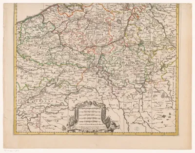 Kaart van de Zeventien Provinciën (onderste deel)