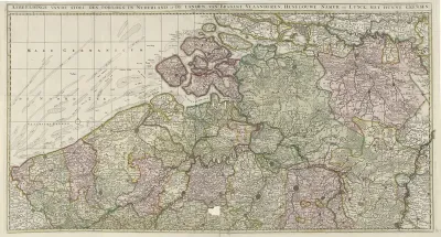 Kaart van de Zuidelijke Nederlanden, ca. 1701-1702