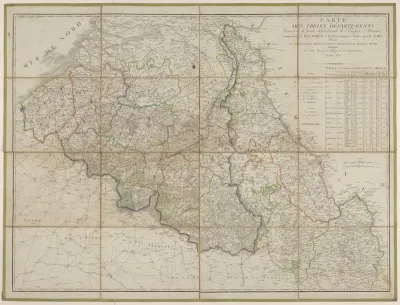 Kaart van de Zuidelijke Nederlanden en Noord-Frankrijk