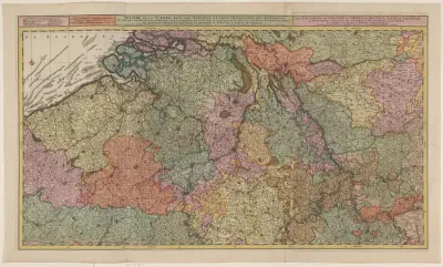 Kaart van de Zuidelijke Nederlanden en omliggende landen