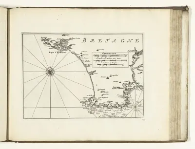 Kaart van de zuidkust van Bretagne, 1726