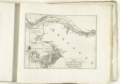 Kaart van de zuidkust van Bretagne bij Nantes, ca. 1702